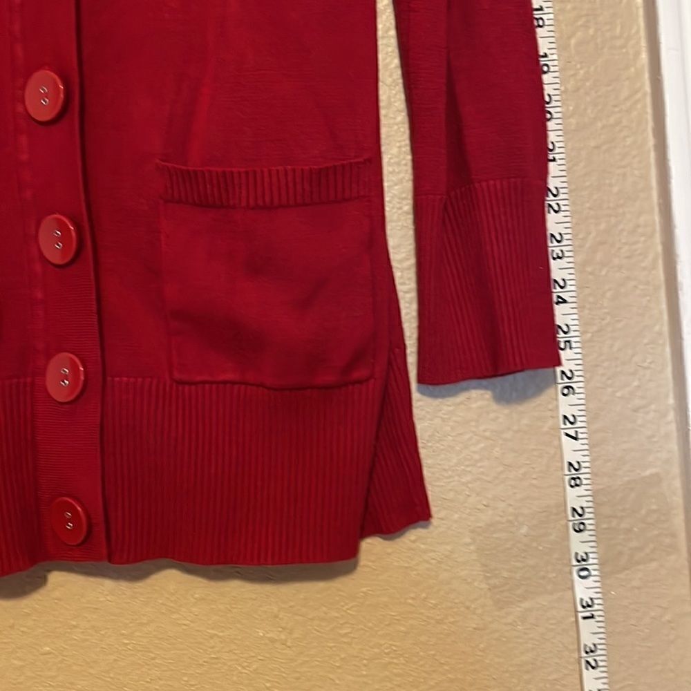 Red long cardigan sweater  - Picture 2 of 4